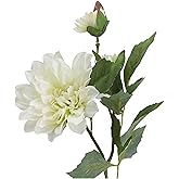 Elements Dahlia Artificial Flower Stems, Fake Flower for Home Decoration, Set of 6, White