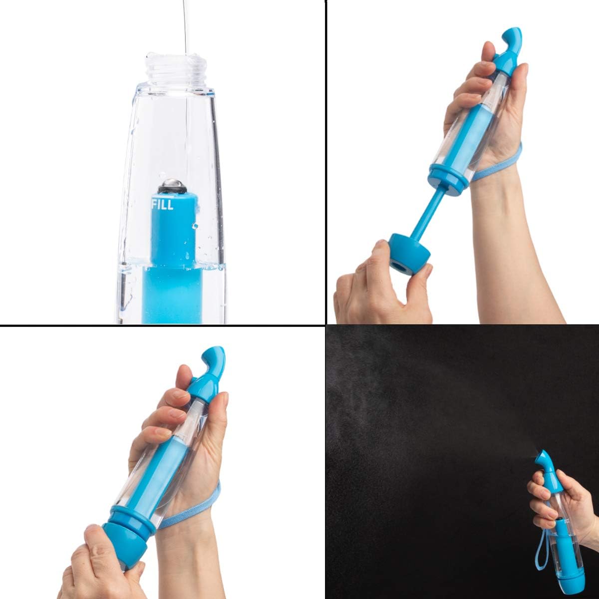 (3 Pack) Continuous Mist Spray Bottle, Personal Water Mister Bottle with Pump for Cooling Face Spray, Travel : Sports & Outdoors