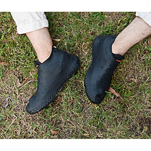 Hydream Silicone Shoe Cover Waterproof, Reusable Boot Shoes Covers with Zipper,Non Slip Rain Snow Bowling Travel Indoor Outdoor Overshoe Rubber Protectors for Men Women Kids