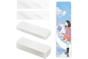 80pcs Clear Bookmark Sleeves, Plastic Bookmark Sleeves Bookmark Laminating Cover Holder Hot Laminating Pouches Thermal Lamina