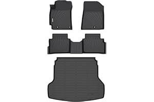 Binmotor-All Weather Floor Mats Cargo Liner Set for Kia Forte 2024 2023 2022-2019, GT丨GT-line丨LX丨 LXS Cargo Trunk Mat, Waterproof Car Mats for Kia Forte Accessories
