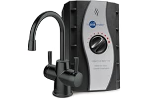 InSinkErator HOT250 Instant Hot and Cold Water Dispenser System, 2-Handle Drinking Water Faucet in Matte Black with 2/3-Gallo