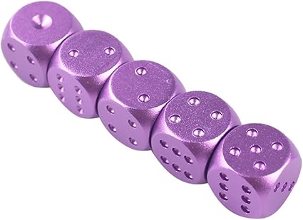 Pawaca Aluminum Dice 5 in 1 Set, Solid Metal Craps Dices, Pawaca Newly Gift Souvenir for Children and Parents