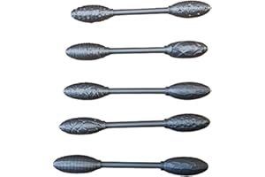 KOOVDEM Texture Tool Set for Art Projects, 5 Piece Oval Pattern Rollers Kit, Modeling Sticks for DIY Crafts (Both Ends &Black)