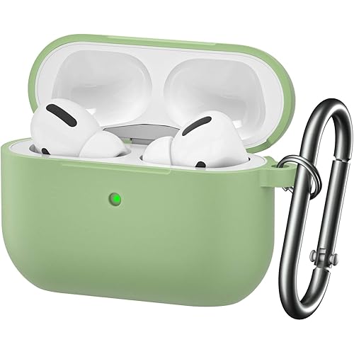 BRG for Airpods Pro Case,Soft Silicone Skin Cover Shock-Absorbing Protective Case with Keychain for Apple Airpods Pro [Front LED Visible]