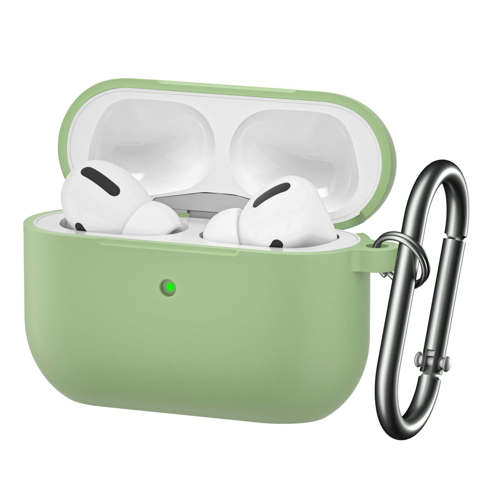 BRG for Airpods Pro Case,Soft Silicone Skin Cover Shock-Absorbing Protective Case with Keychain for Apple Airpods Pro [Front LED Visible]