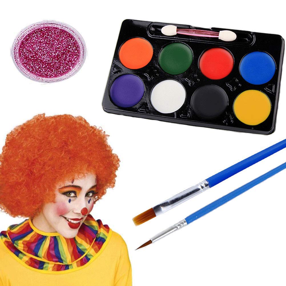 Face Painting Kit, 8 Colors Non Toxic Kids Body Makeup Washable Face Paint Ideal for Halloween Birthday Parties Costumes Makeup