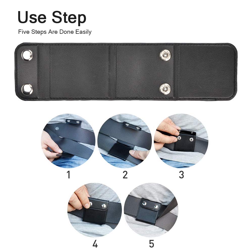 Sunstudious Seatbelt Adjuster, Seat Belt Adjuster for Adults Kids PU Leather Auto Shoulder Neck Protector Strap Positioner Locking Clip Safety Covers
