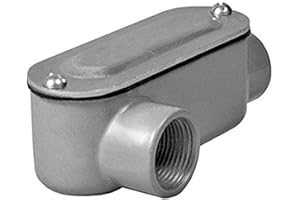 TayMac RLR125 Threaded LR Type Conduit Body, Die Cast Aluminum, Stamped Steel Cover, 1 4-Inch, Gray