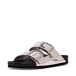 Madden Girl Women's Bodiee Slide Sandal, Silver