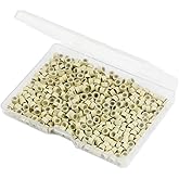 500Pcs MicroLink Beads for Hair Extensions, Micro Link Rings 5mm Silicone Lined Beads for I Tip Hair Extension Tool (Beige)