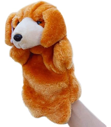 Marioneta De Mano Perro Naranja De Felpa - Títere De Animal Con Boca Móvil Para Cuentacuentos, Juego Imaginativo Y Regalo Infantil