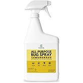 Cedarcide All-Purpose Bug Spray | Kill and Control Mosquitos, Fleas, Ticks, Ants | Made with Natural Essential Oils | Use on People, Pets & Kids (Lemongrass, Quart (32 Oz.))