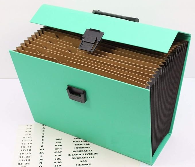 A4 Expanding Box File 19 Pocket Documents Organiser Foolscap Paper