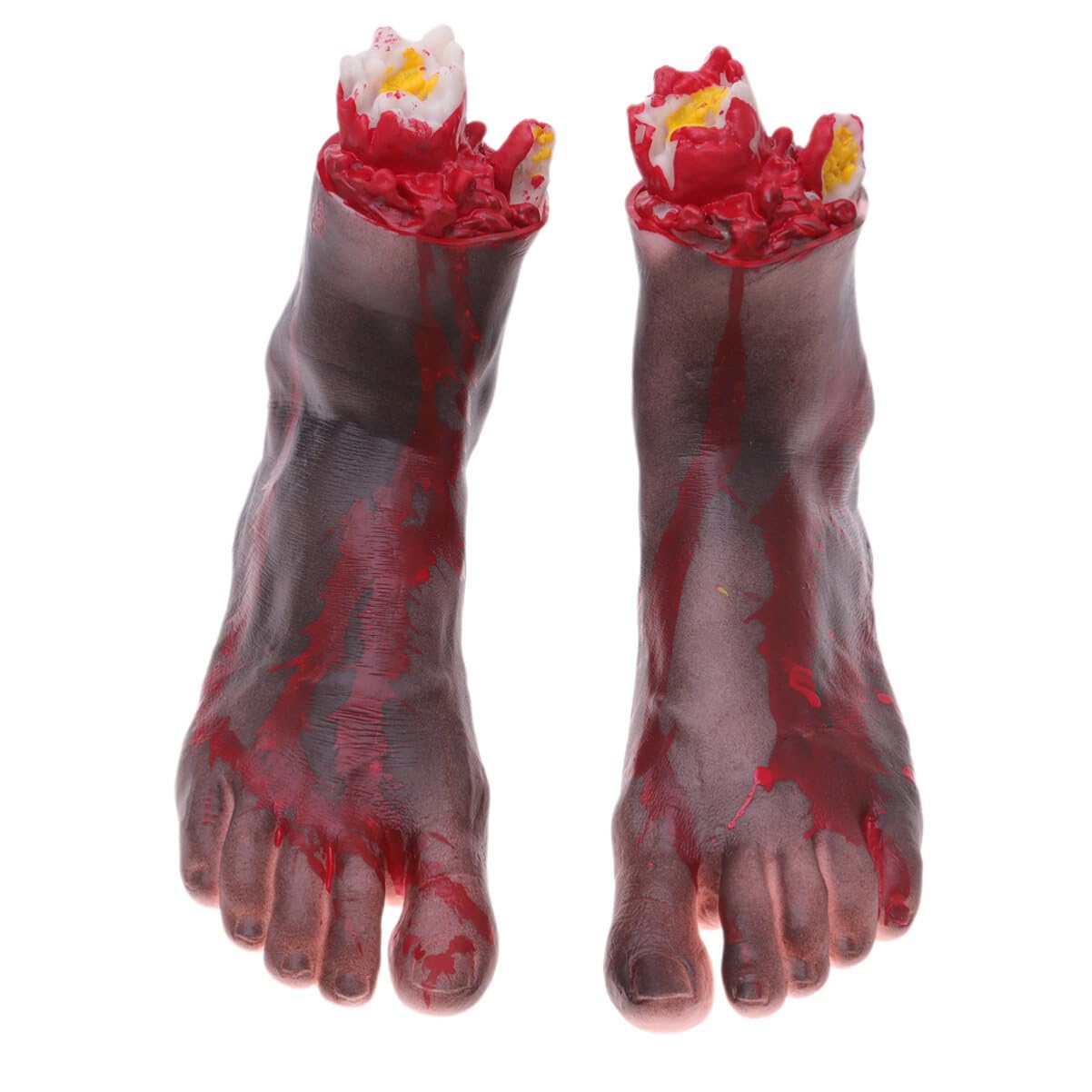 Toyvian Halloween Severed Feet Black Horrific Broken Foot Body Parts Realistic Fake Creepy Severed Leg for Halloween Carnival Zombie Decoration Prank Props
