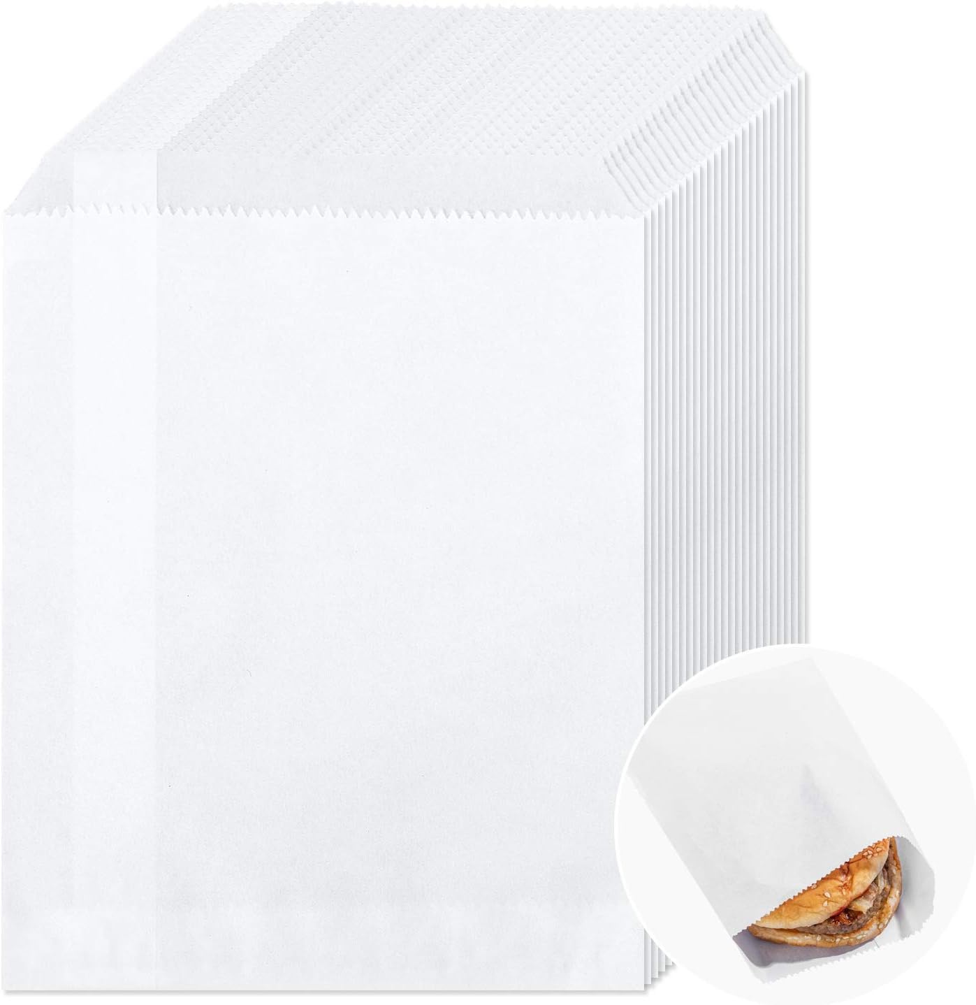 Waxed Paper Candy Treat Bags 5 X 7 Inch, 200 Count Snack Sandwich Fries Cookie Candy Buffet Bakery Bags for Food Grade Party Wedding Favor