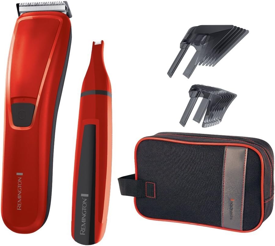 Remington PrecisionCut HC5302 Hair Trimmer Gift Set with Nose and Ear Hair Trimmer Red