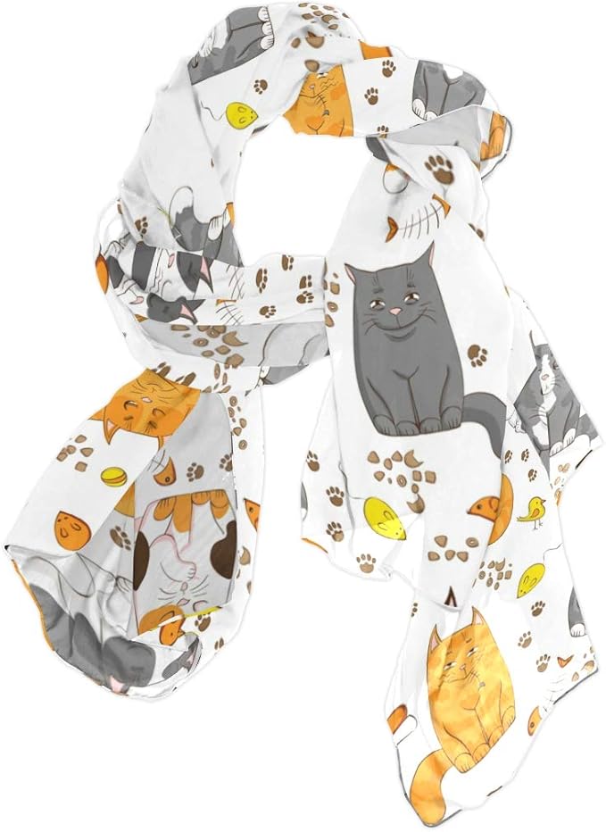 Amazon ユサキ Usaki スカーフ レディース 大判 猫柄 アニメ 動物 ストール 春夏秋冬 Uvカット 冷房対策 シルク 肌触り ショール パーティー 90 180cm スカーフ 通販