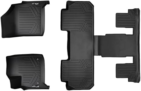 Maxliner Floor Mats 3 Row Liner Set Black For 2018 2019 Buick Enclave With 2nd Row Bucket Seats
