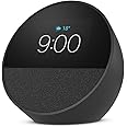鶹 Echo Spot (newest model), Great for nightstands, offices and kitchens, Smart alarm clock with Alexa+ Early Access, Bla