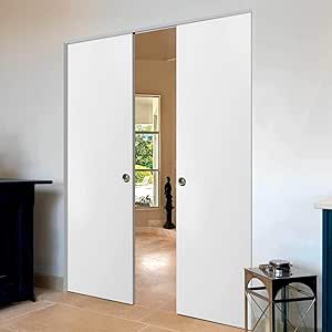 Sliding Double Pocket Door 48 X 80 Inches Planum 0010 White Silk