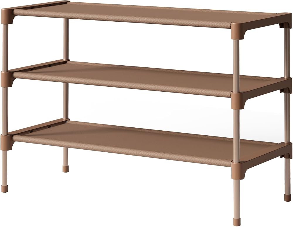 Kitsure Shoe Rack Premium Non-Woven Shelf 63x30x39 cm Brown