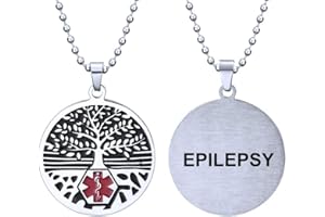 RENYILIN Stainless steel tree of life medical alert ID emergency first aid necklace
