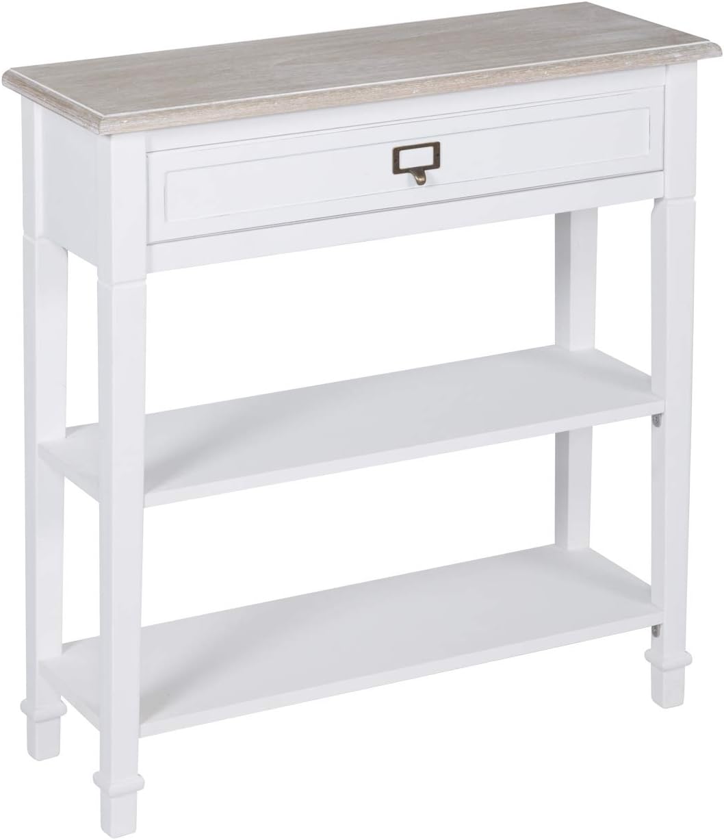 Amazon Com Kinbor Wood Console Table With Drawer And Shelf For