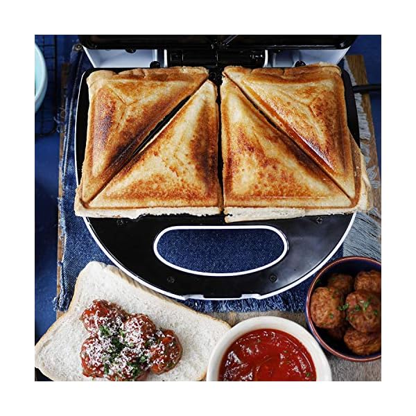 Breville-VST083-Sandwich-Toaster-and-Toastie-Maker-2-Slice-Non-Stick-750-W-White-and-Stainless-Steel Breville VST083 Sandwich Toaster and Toastie Maker, 2-Slice, Non-Stick, 750 W, White and Stainless Steel