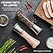 Salt and Pepper Grinder Set - Mill and Shakers Kit - Brushed Stainless Steel, Tall Premium Glass and Adjustable Ceramic Grinding System for Cooking Spices - Perfect on Kitchen