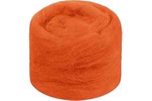 JeogYong Needle Felting Wool, 1.76oz Wool Roving Chunky Wool Yarn, Orange Wool Roving Yarn for Needle Felting, Wet Felting, Felting Projects, DIY Crafts