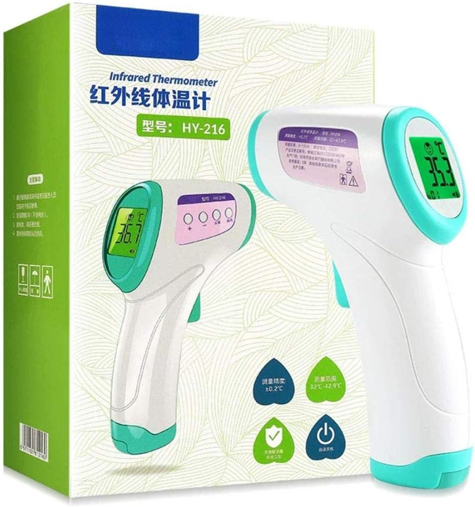 JLDN Forehead Thermometer, Non-Contact Thermometer for Fever with Fever Indicator Instant Accurate Reading,A