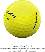 Callaway Warbird Golf Ball Yellow 2023 2-Piece Ionomer Cover Large Core view 3