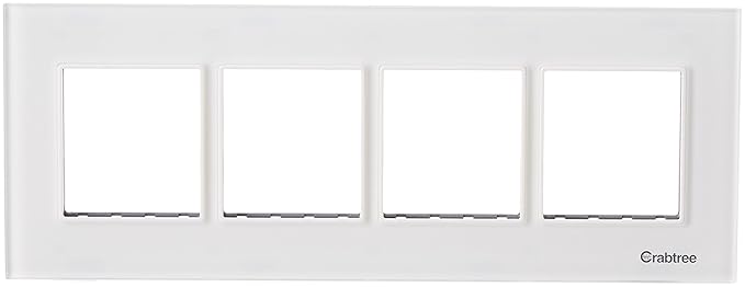 Crabtree ACMPGCWH08 Murano8(H) Module Glass Cover Plate with Universal Socket (Arctic White)