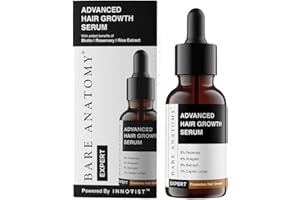 Bare Anatomy Advanced Hair Growth Serum| 3% Redensyl - 2x Better Results than Minoxidil | + 4% Anagain + 3% Baicapil | Rosemary, Biotin | Hair growth & Hair fall control serum for Women & Men | 30mL