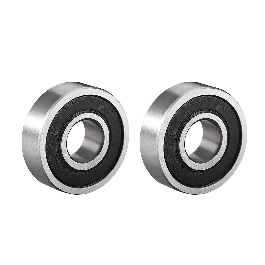 sourcing map 6000-2RS Ball Bearing 10mm x 26mm x 8mm Double Sealed 180100 Deep Groove Bearings High Carbon Steel Z1 (Pack of 2)