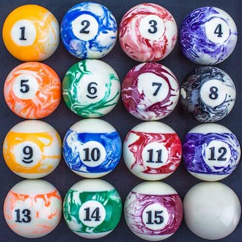 marble pool balls set