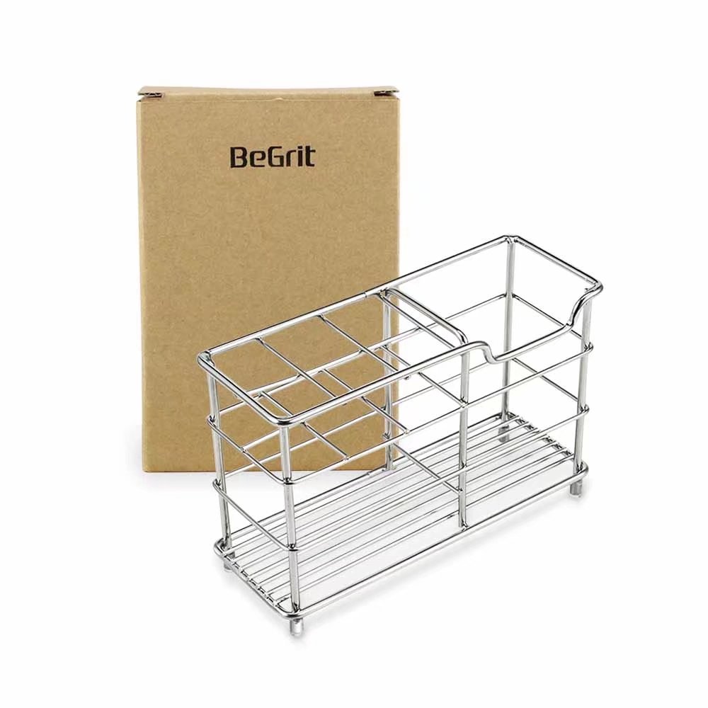 BeGrit Toothbrush Holder Stand Stainless Steel Toothpaste Organizer for Bathroom Vanity Countertops