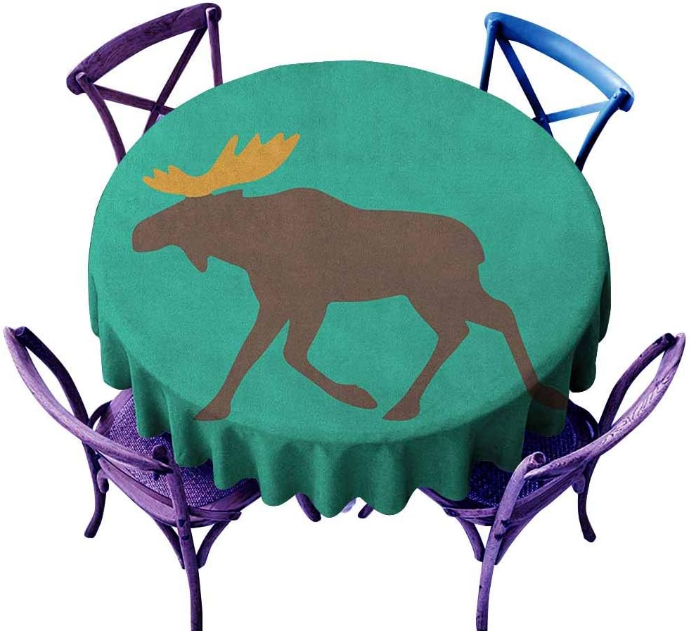 familytaste Mantel Redondo de Alce con Cuernos de 91,44 cm, diseño de