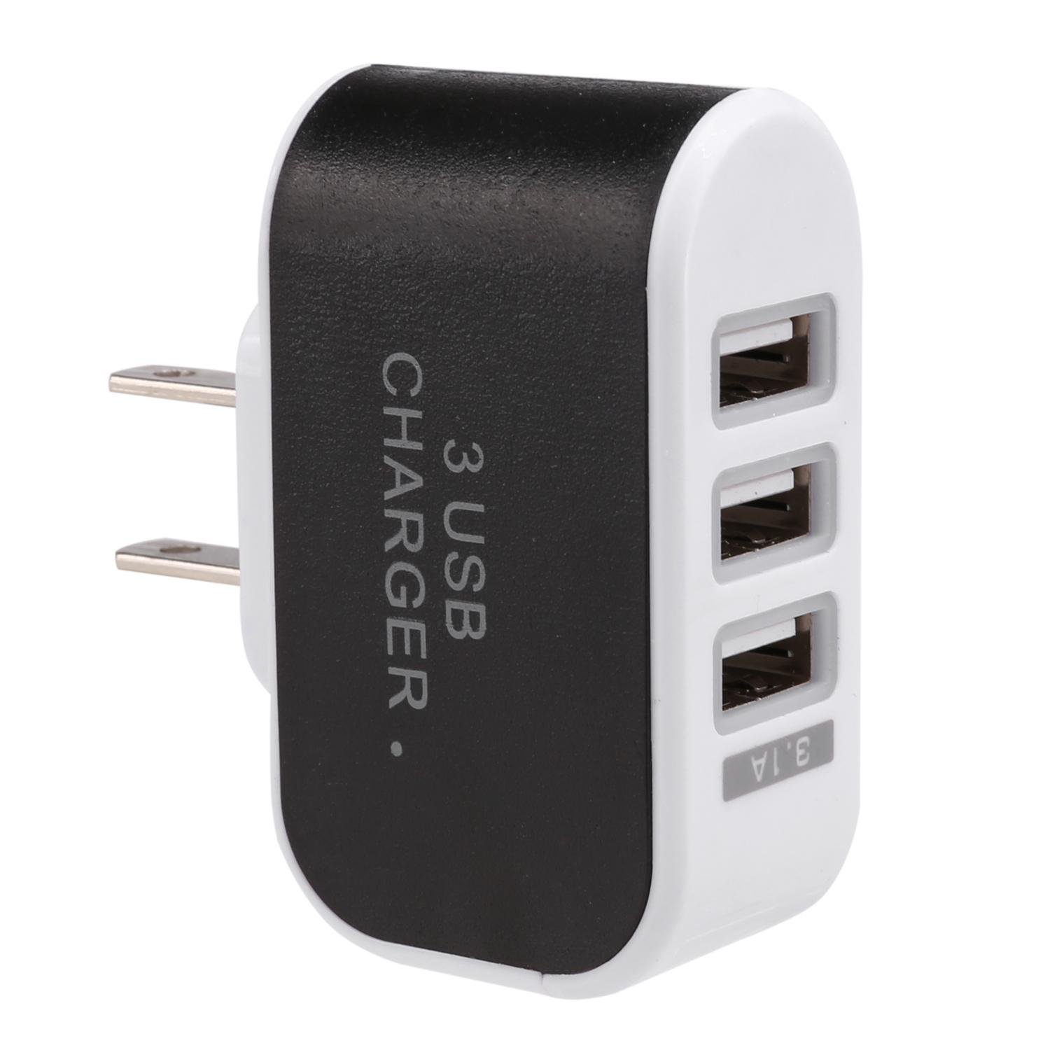 Chiak 3-Port USB Wall Home Travel AC Charger Adapter for Phone US Plu Wall Chargers