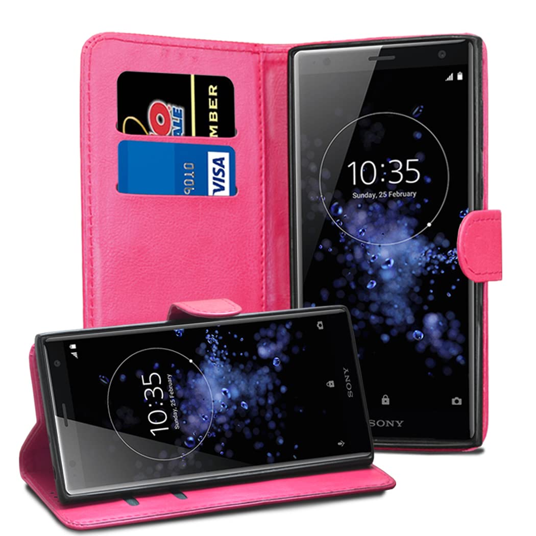 Sony Xperia XZ2 Cases - Pink Premium Wallet Leather Flip Case Cover For Sony Xperia XZ2 [Card Holder] [Magnetic Closure]