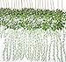 TRvancat Artificial Wisteria Hanging Vine 12 Pack 3.6FT/pcs, Fake Silk Flowers in Natural Chain Garland for Wedding Ceremony Arch Party Home Garden Decor (White)