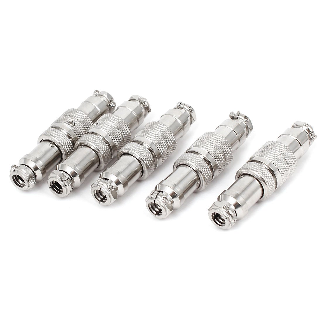 sourcing map Aviation Connector 6-Pin 16mm GX16-6 Male and Female Panel Metal Connector 5 Pcs