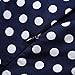 Women V Back Swing Vintage Rockabilly Dress with Elbow Sleeve Polka Dot Blue L