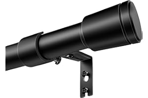 1 Inch Diameter Curtain Rod for Windows 84-120 Inch Extra Long Matte Black Curtain Rods with Brackets Adjustable Pole Heavy D