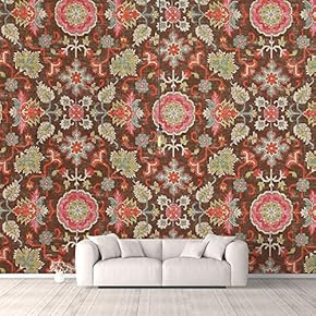 Wall Murals for Bedroom Traditional Flower Pattern Removable Wallpaper Peel and Stick Wall Stickers - 66x96 inches