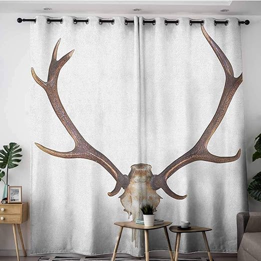 Amazon Com Agoniu Simple Curtains Antlers Antlers Of A Huge Stag