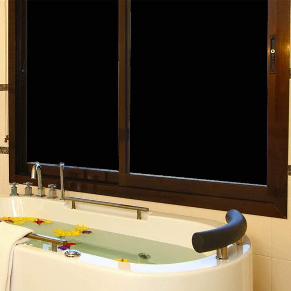 FENTIS Blackout Window Film 100% Light Blocking Privacy Film Black Static Cling Window Sticker Darkening Film Non-Adhesive Window Tint for Bedroom Day Sleeping and Baby Nursery 44.5x200 cm - Image 3
