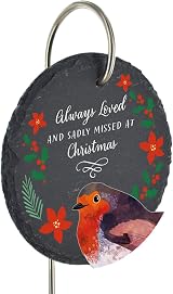 Global Designs Christmas Robin Grave Stick Marker Plaque 25x11cm view 5