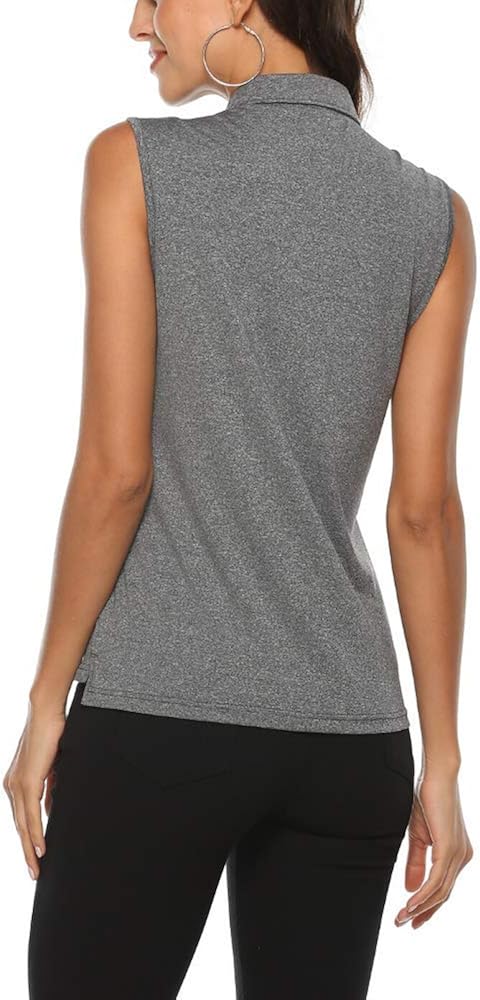 AIRIKE Golf Polo Shirts for Women Sleeveless Summer Sports Athletic Fashionable Workwear-Quick Dry Womens Tank Tops: Clothing